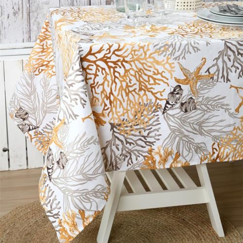 Nappe enduite Guiberon Moutarde pour protéger la table des taches sans laver - 3