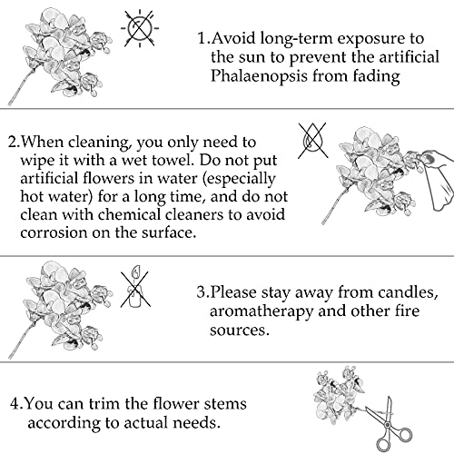 Chuangdi 2 Pieces Artificial Phalaenopsis with Suction Cups Terrarium Plant Decoration Reptile Habitat Plant Decor for… - Image 8