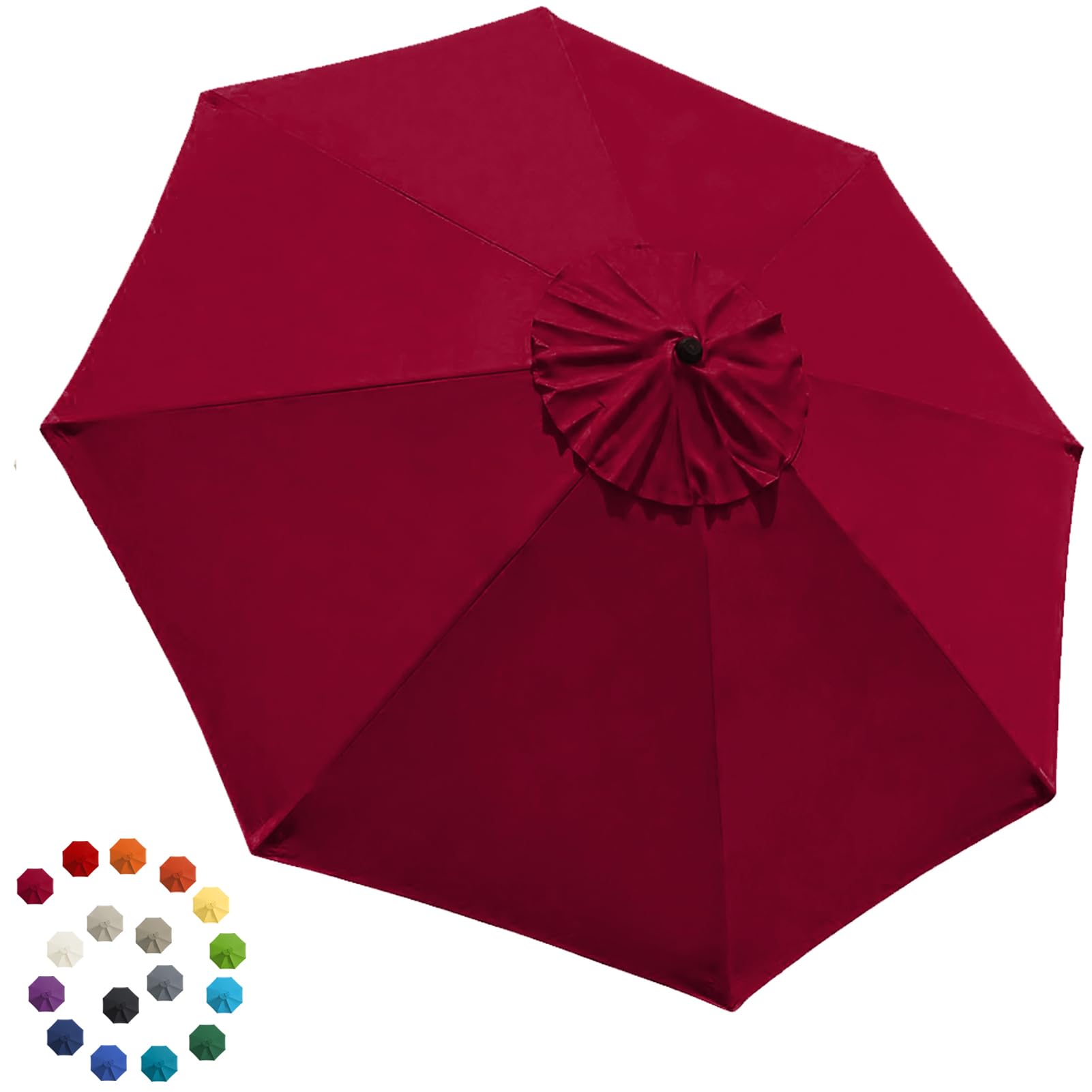 Photo 1 of EliteShade USA 9FT Patio Umbrella Replacement Covers 8 Ribs Market Umbrella Canopy Cover (CANOPY ONLY) (Burgundy)