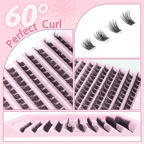 Parriparri DIY Lash Extension Kit 120Pcs Individual Lashes with Bond and Seal and Cluster Lashes Applicator Volume Eyelash Extensions Kit False Eyelashes DIY at Home (8-16MM MIX) - Image 3
