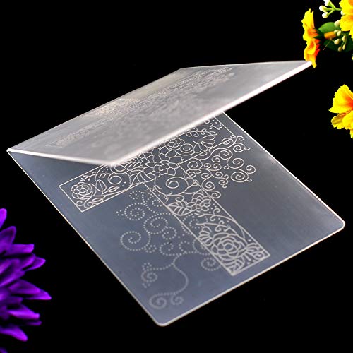 Kwan Crafts Flowers Cross Plastic Embossing Folders For Card Making Scrapbooking And Other Paper Crafts,10.5X14.4Cm #TOP2
