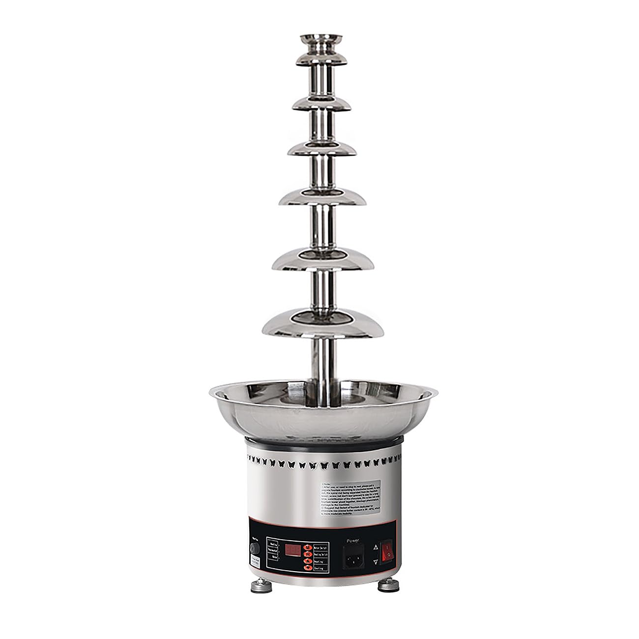PreAsion Chocolate Fountain 110V Electric 7-Tiers Larger Digital Chocolate Fountain Melting Machine Heating Fondue Fountain,8kg of chocolate