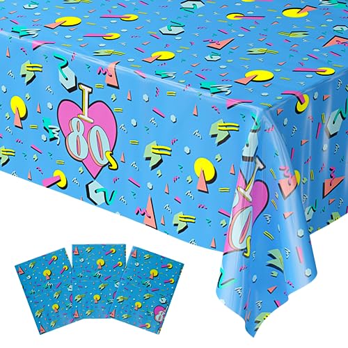 Blue Orchards 80s Party Table Covers (Pack of 3) - 54