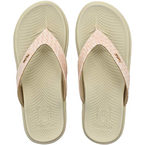 Image of KuaiLu Womens Flip Flops Arch Support Yoga Mat Cushioned Thong Sandals | Ladies Comfortable Walking Slides For Plantar Fasciitis Slip On Indoor Outdoor For Summer