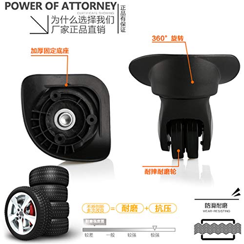 Suitcase Wheels,Luggage Wheel, (Set of a Pair) 360 Degree Swivel Luggage Mute Wheel Suitcase Replacement Repair Wheels Parts Spinner3