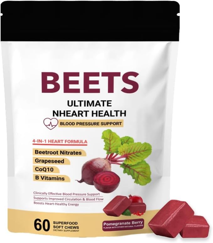 Gomitas Blandas de Remolacha con Nitratos Naturales, L-Citrulina y Antioxidantes - Soporte Energético y Cardiovascular - 60 Unidades