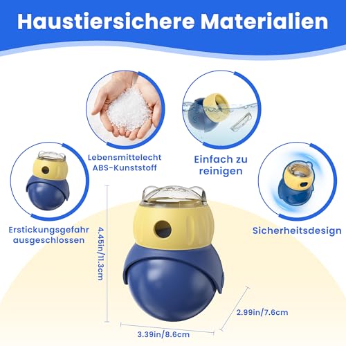 Intelligenzspielzeug für Katzen, Verstellbarer Leckerli-Spender für Wohnungskatzen, Sicher mit IQ-Training zur Geistigen Stimulation gegen Langeweile, Geschenk – Bild 5