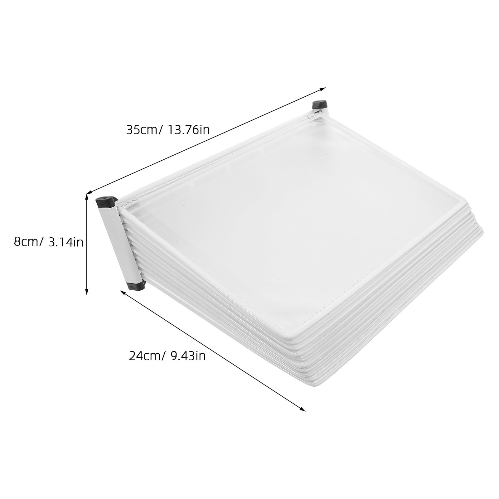 Portadocumenti da Parete A4, Espositore Documenti 5 Pagine e 5 Cartelle a Fogli Mobili, Ferro e Pvc, Bianco, per Presentazioni e Home Office