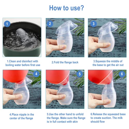 Amplim Manual Breast Pump With Two Stoppers - 2 Pack, Fsa/Hsa Eligible, 4Oz/100Ml, Portable, Comfortable, And Easy To Use - Bpa-Free And Food Grade Silicone - Ideal For Breastfeeding Moms On The Go #TOP4