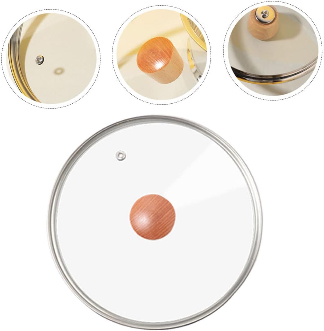 Tempered Glass Lid Steak Cooker Lid Microwave Glass Plate 7 Inch Glass Lid for Frying Pan Replacement Pot Lid Replacement Universal Pot Cover Kitchen Cooking Pot Lid Dome