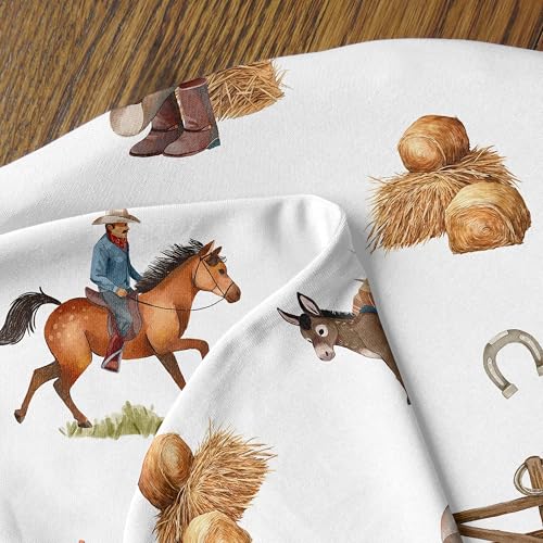 Image of Sweet Jojo Designs Western Cowboy Boy Nursing Pillow Cover Baby Breastfeeding Slipcover Infant Newborn Nursery Bottle Breast Feeding Pillowcase (Pillow NOT Included) Wild West Horse Cow Farm Animal