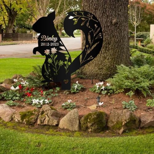 Squirrel Pet Memorial Garden Stake,Personalized Grave Marker Stake,Squirrel Memorial Metal Sign,Squirrel Yard Stake,Squirrel Garden Decor,Squirrel Sign,Squirrel Gift,Squirrel Decor.