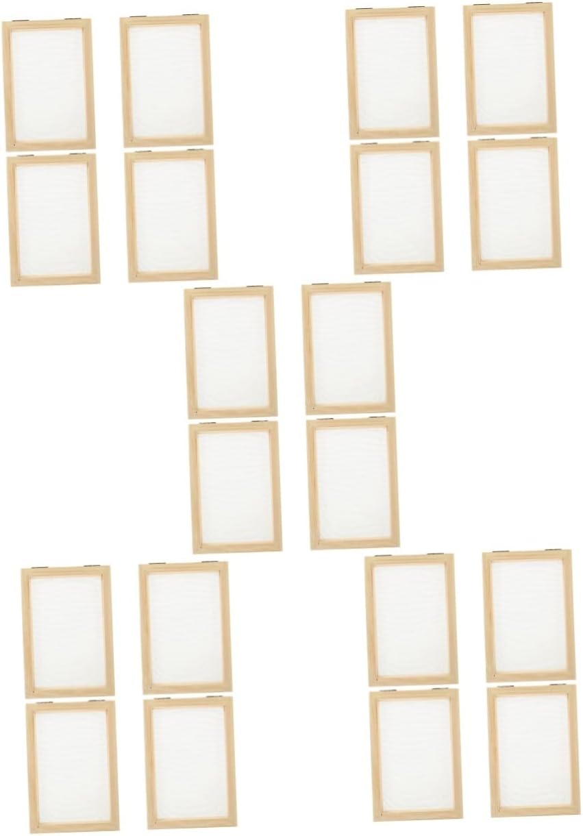 STOBOK Paper Making Screen Frames 20 Pcs Wooden DIY Paper Craft Kit 7.08X4.92X4.52In Educational Family Hands-on Activity Tool for Kids