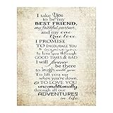"I Take YOU- Best Friend, Partner, True Love"- Wedding Vow Print- 8 x 10"- Parchment Wall Art Print-