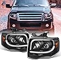AKKON - For Ford Expedition Black Bezel Latest LED Daylight Tube Design Projector Headlights Front Lamps Pair