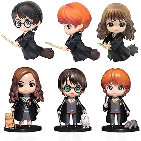 BESTZY Anime Figures Birthday Party Supplies Wizard Cupcake Figurines Party Cake Decoration Supplies Desk Home Car Decoration cake TopperOrnaments for fans for Kid Adult Birthday Decorations 6pcs Cover