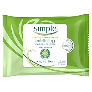 Simple Exfoliating Facial Wipes 25 Count (Pack of 3)
