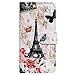 Bcov Case for iPhone 14, Paris Tower Butterfly Leather Flip Phone Case Wallet Cover with Card Slot Holder Kickstand for iPhone 14