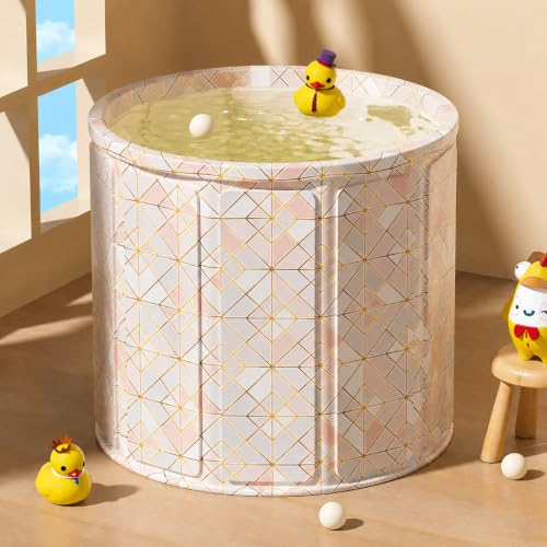 Image of YAGVIZ Bath tub for adult for bathroom Tub for Home SPA, Maintains Hot & Cold Temperature, Thickened Layer for Hot and ice bathtub,PVC Leakproof Bath Tub with Drain-pipe
