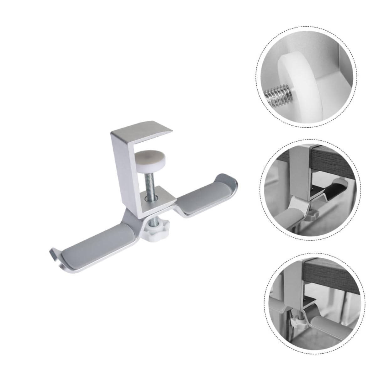 Soporte de Instalar de Aluminio Auriculares Aleación Plata de Colgador de Fácil Almacenamiento de Cascos en para Oficina y Hogar