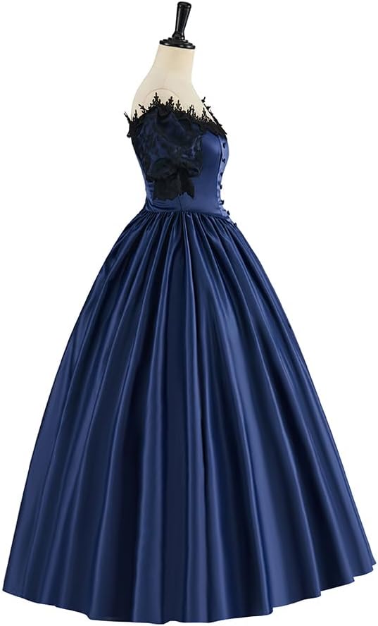 Women's Gothic Victorian Rococo Lace Dress Southern Belle Costume Civil War Colonial Ball Gown Dress