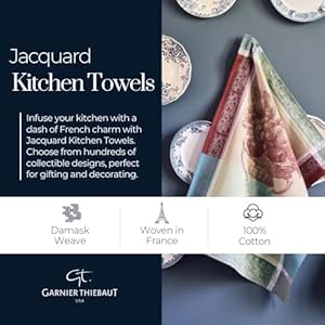 Garnier Thiebaut Mon Petit Jardin Printemps My Little Spring Garden French Kitchen Towel 22×30 Cotton Jacquard