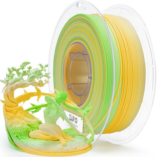 Image of ZIRO Fast Color Changing Filament, Matte Multi Colors 3D Printer Filament, Rainbow PLA Materia, Dimensional Accuracy + /-0.03mm, 1KG / 2.2lbs Spool, Fit Most FDM 3D Printer, Sprout