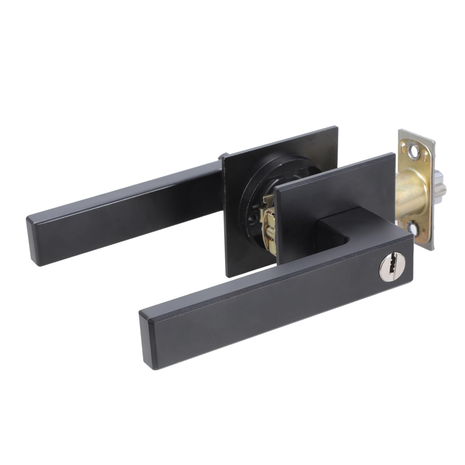 Buxuaaaa Dumb Black Keyed Alike Entry Door Levers With Deadbolts High Security Door Simple Installation For Front & Exterior Resistant