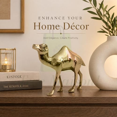 Image of Brass Camel Plain Statue | Weight - 710 G Approx | 6 Inch Approx | Vastu Brass Showpiece for Home| Camel Statue for Vastu | (Zonal Placement-W,WNW)
