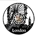 mazhant London Riesenrad Wanddekor Wanduhr London Eye Vinyl Schallplatte Wanduhr England Big Ben dekorative Moderne Uhr London Geschenk