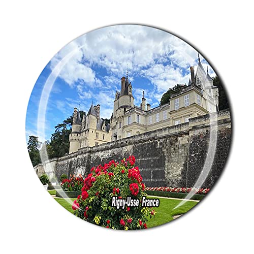 Rigny-Usse Francia Imán de nevera Cristal Turístico Recuerdo Regalo Coleccionables Refrigerador Adhesivo Magnético