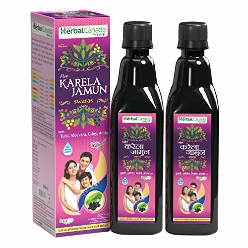 Herbal Canada Karela Jamun Pack of 2 May Helpful In maintaining Sugar Level |Immunity Booster Purifies Blood 100% Ayurvedic (500ml) (B0992JMJ5X) Amazon Price History, Amazon Price Tracker