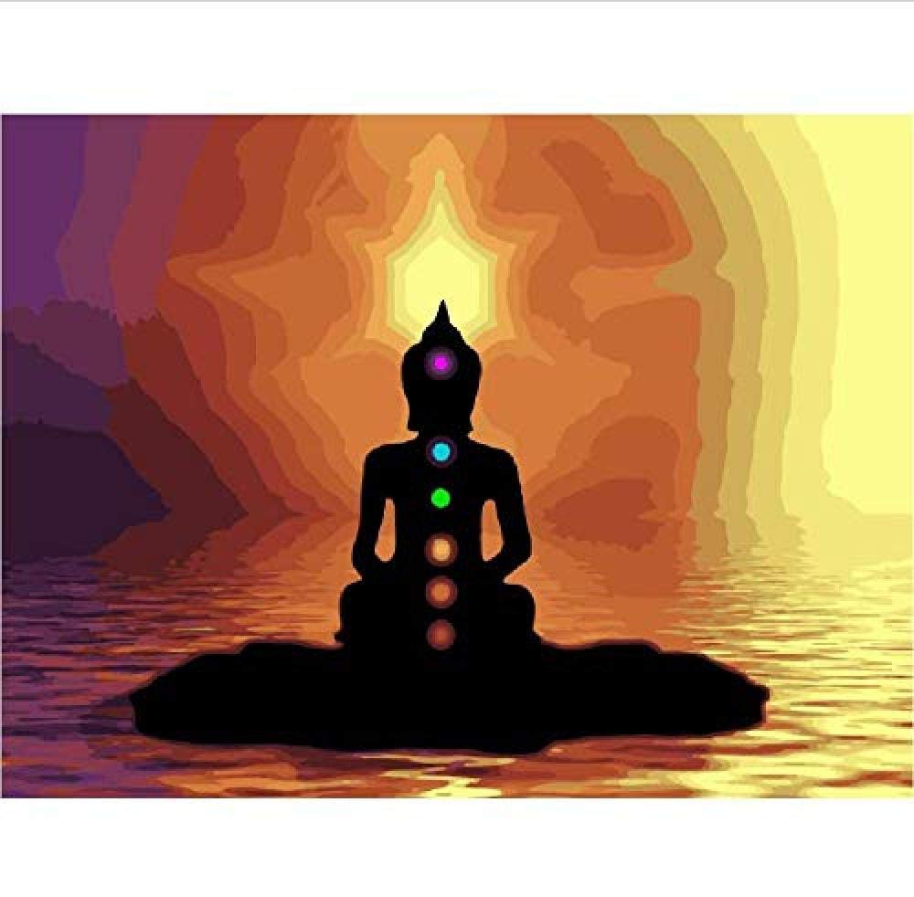 Wooden Jigsaw Puzzle 1000 Piece For Adults 3D Classic Puzzle Halo Chakra Meditating Religion Landscape Diy Educational Puzzle Home Decor Unique Gift-75X50Cm