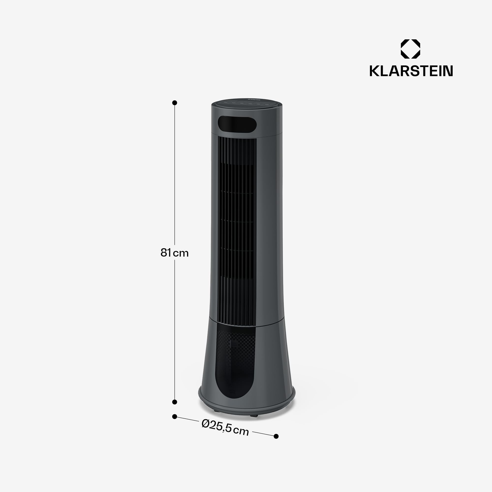 KLARSTEIN Rafraichisseur d’Air, Refroidisseur d’Air Évaporatif, 7L, Télécommande, Minuterie, Mobile, Ventilateur Climatiseur Chambre 20m², Dark Grey