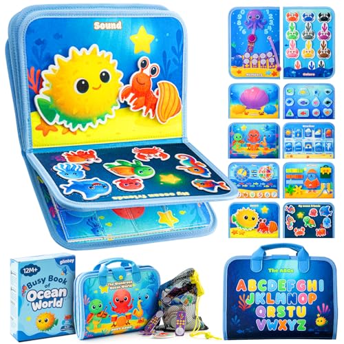 glintey Busy Board Montessori Toys for Toddlers 1-3 Busy Book