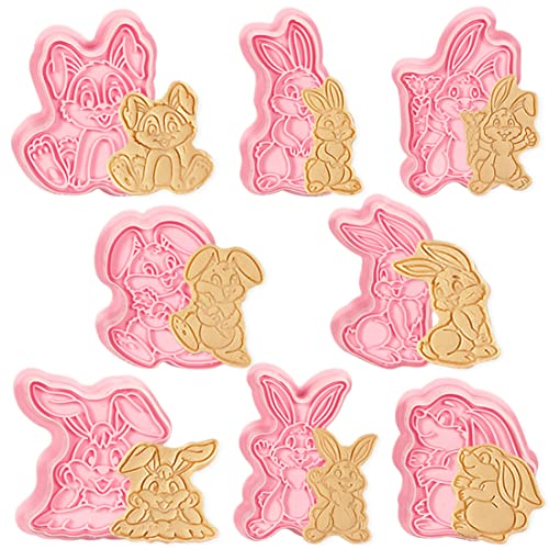 Aurasky 8 Stück Ausstechformen Ostern Set, Ausstecher 3D Osterhasen Keksausstecher Plätzchenformen, DIY Kuchen Backen Fondant Werkzeuge Partydeko Cookie Cutter Keksform Cover
