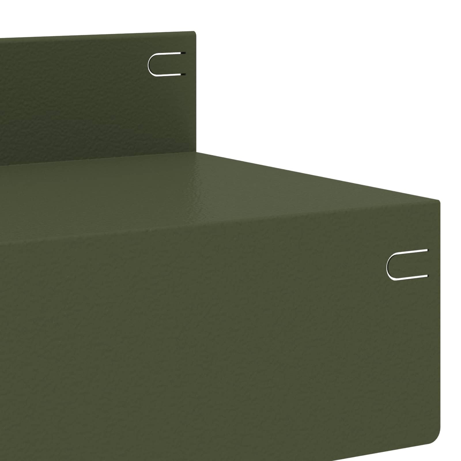 Lot de 10 bordures de gazon 100 x 10 x 8 cm en acier vert olive