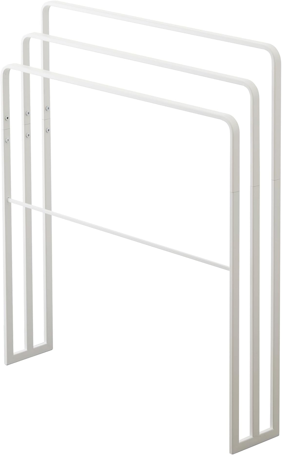 Yamazaki 4979 TOWER Bath Towel Hanger With 3 Bars, white, Steel, Minimalist, 70 x 14 x 81 cm