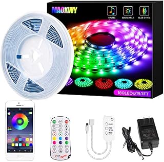 Led Strip Lights, 19.7ft/6M RGB Color Changing Tape Lights 180 LEDs SMD5050 Music