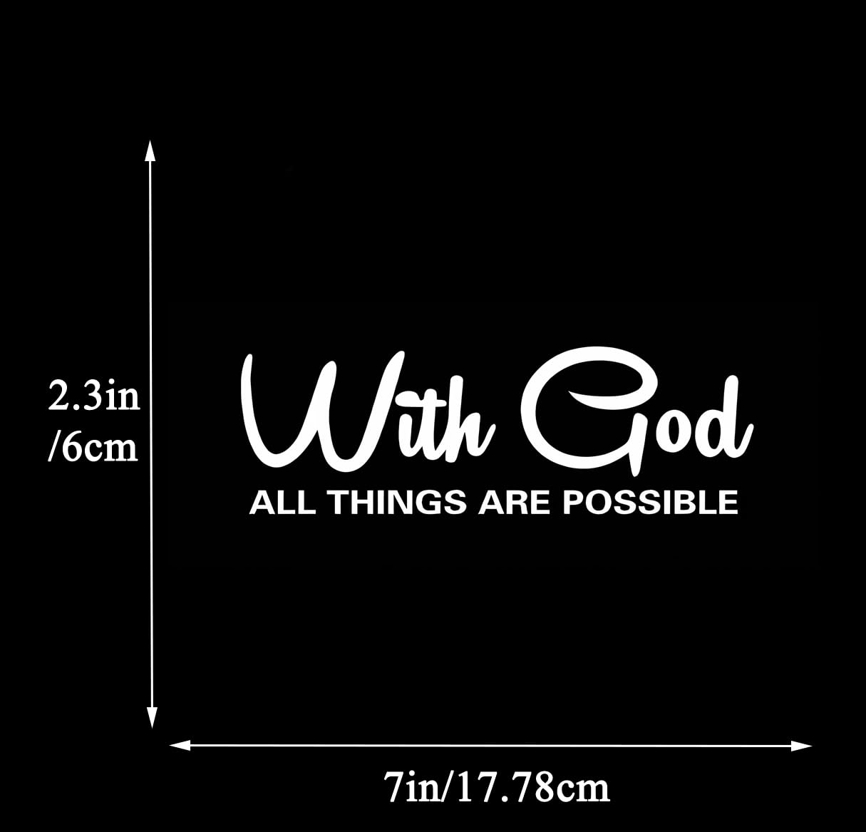 'With God All Things are Possible' naklejka winylowa naklejka na okno samochodu zderzak laptop 2 szt. (biała)