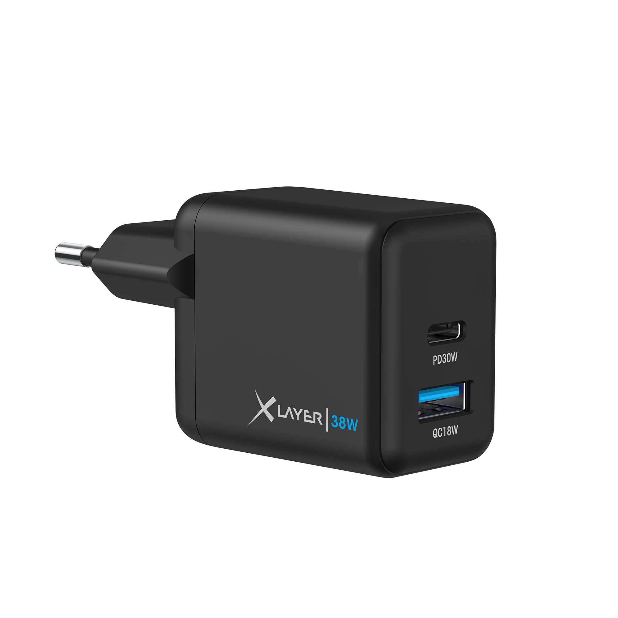 XLayer 38W Dual USB-C Charger Power Delivery Black Quick Charge For Ipad iPhone 14 13 Mini 13 Pro Max 12 11 SE XS Android Devices Tabs Power Adapter Charger Plug Power Supply Charging Cable