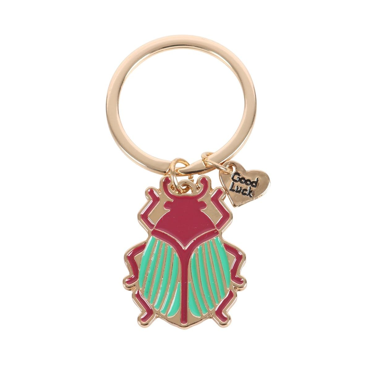 Lucky Gold Beetle Keyring - Charmingly Detailed Beetle Design, Gold Plated with Sparkling Crystals, Stylish Keychain for Good Luck and Personal Style, Gift for Nature Lovers