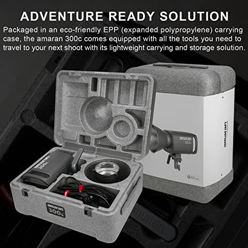 Image of Aputure amaran 300c Video Lighting,300W RGBWW Full Color Bowens Mount LED Video Light,CCT 2,500K~7,500K 26,580 lux @ 1m APP Control Continuous Lighting for Photography, Studio Light - Grey