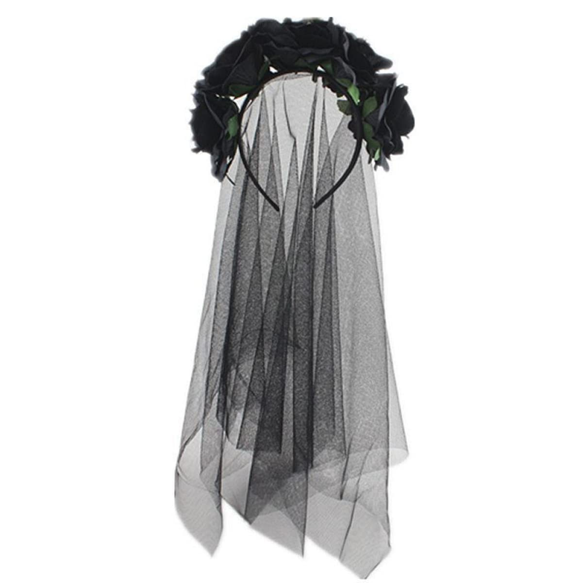 FOMIYES 3 Piezas Diademas De Halloween Para Mujer Velo De Diadema Velo Tocado De Velo Gótico Velo De Decoración Rosa De Halloween Venda Víspera De Todos Perder Flores