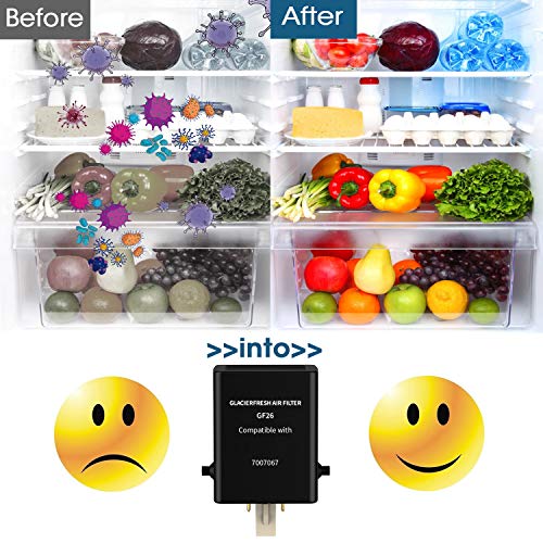 GLACIER FRESH 7007067 Air Purification Cartridge, Air Filter Replacement For Refrigerator 7007076 Air Filter (1 Pack)