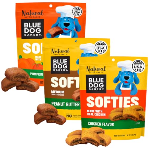 Image of Blue Dog Bakery, Softies Variety Pack Chewy, Medium Dog Treats 10 oz 3pk