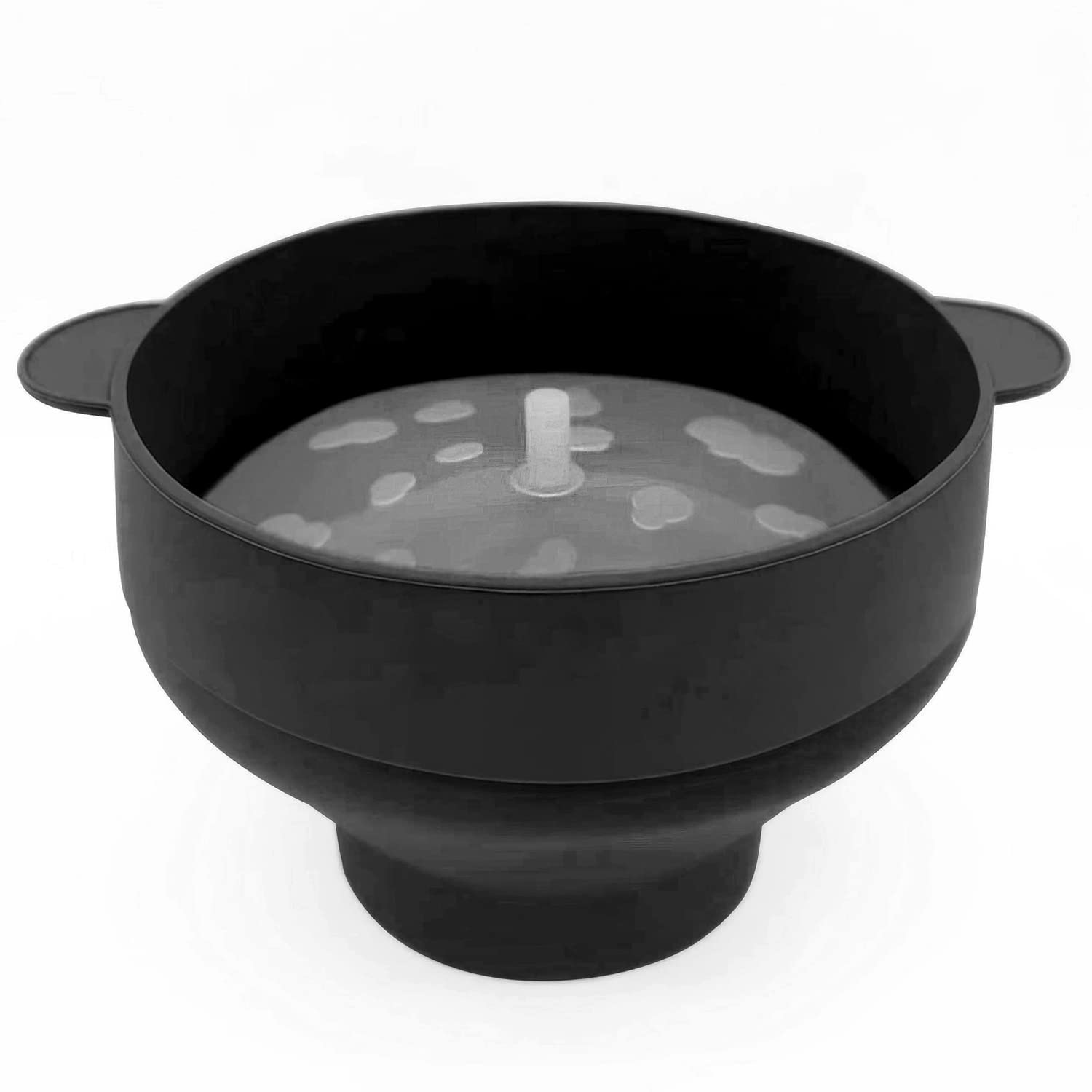 BESUNTEKMicrowave Popcorn Popper, Collapsible Silicone Popcorn Maker Microwavable Bowl with Handles, BPA Free and Dishwasher Safe (Black)