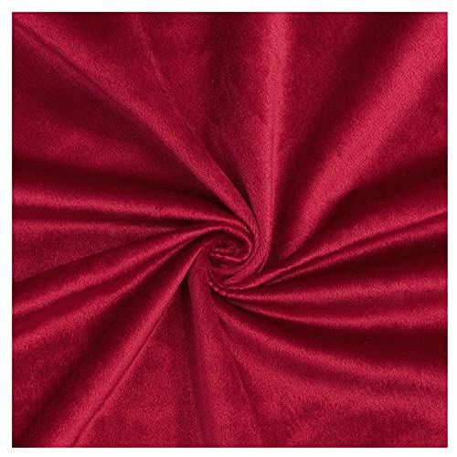 Tissu velours polyester rouge au mètre pour tapisserie rideaux et couture