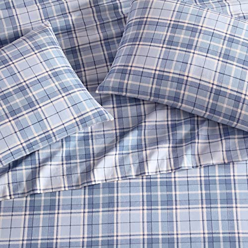 Laura Ashley Cotton Flannel Bedding Set, Mulholland Plaid Blue, Twin - Image 2