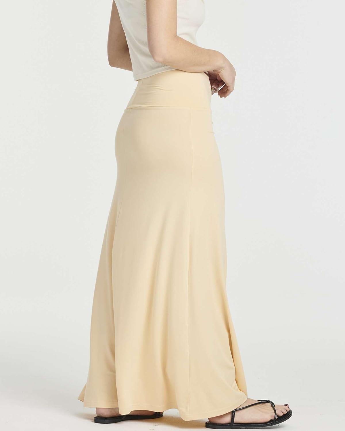 Real Essentials 3 Pack: Women's Ultra-Soft Flowy Maxi High Waisted Long Skirts (Available in Plus Size) - Image 4